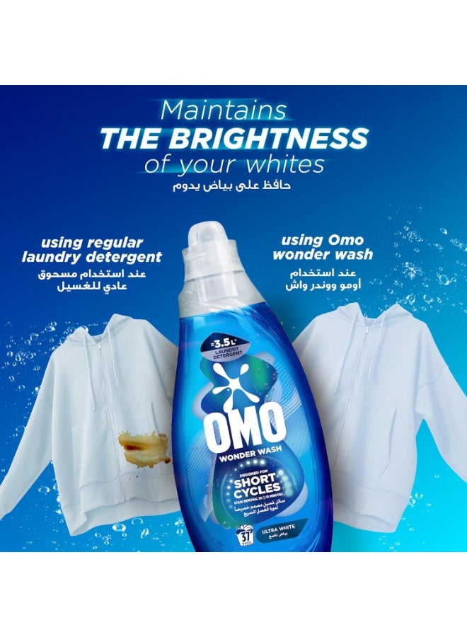 Omo Wonder Wash Liquid Laundry Detergent Ultra White Stain Removal In 15Mins 1.48L - Image 5